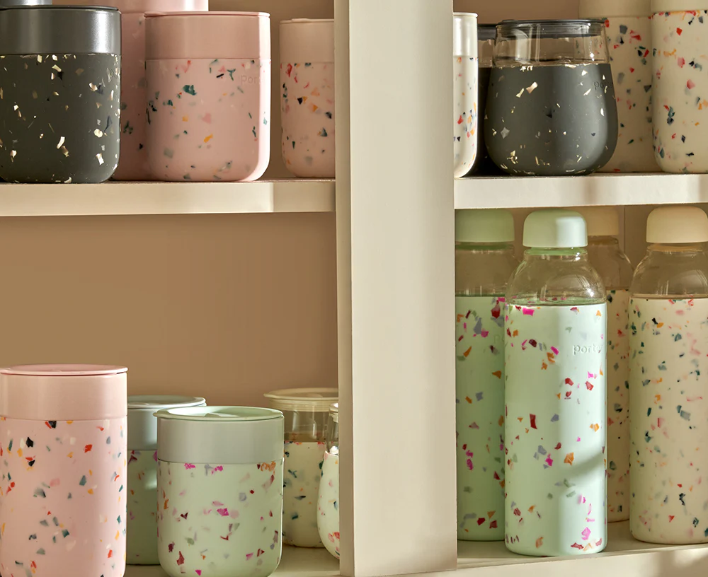 Porter Ceramic Mug in Blush Terrazzo by W&P