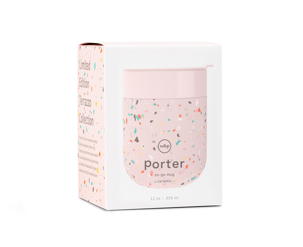 Porter Ceramic Mug in Blush Terrazzo by W&P