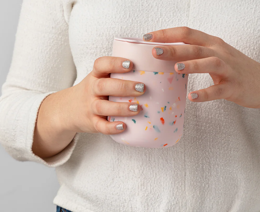 Porter Ceramic Mug in Blush Terrazzo by W&P