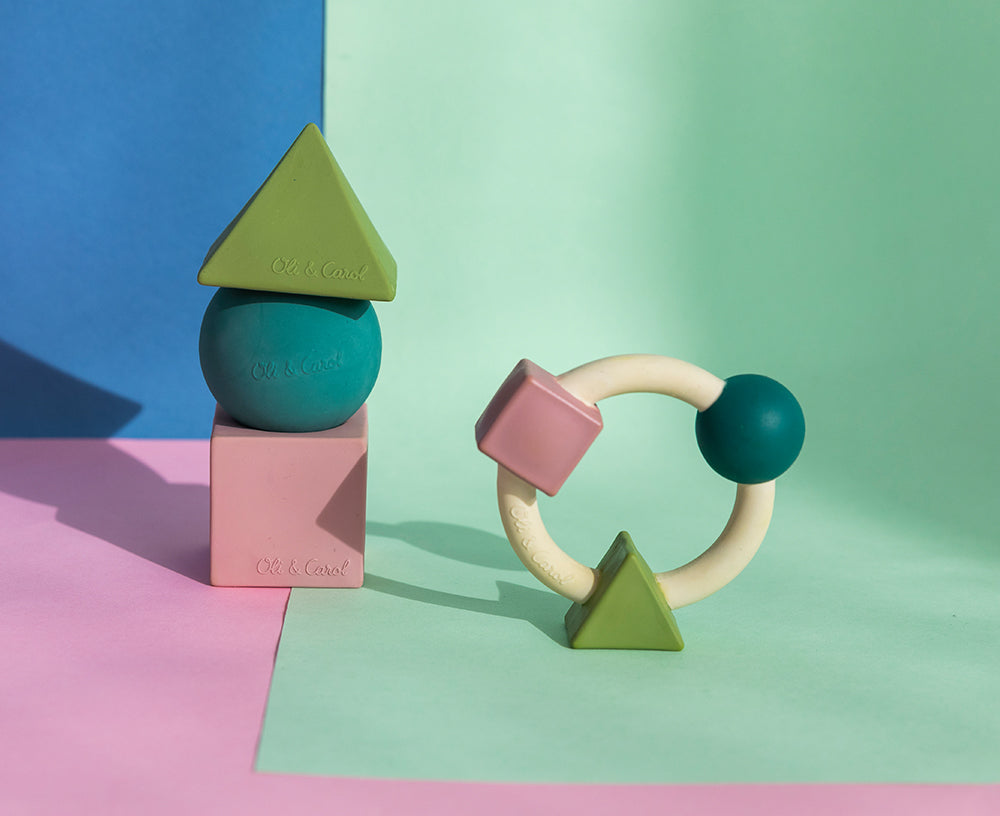 Bauhaus Chewable Toy in Pastel Colors by Oli & Carol
