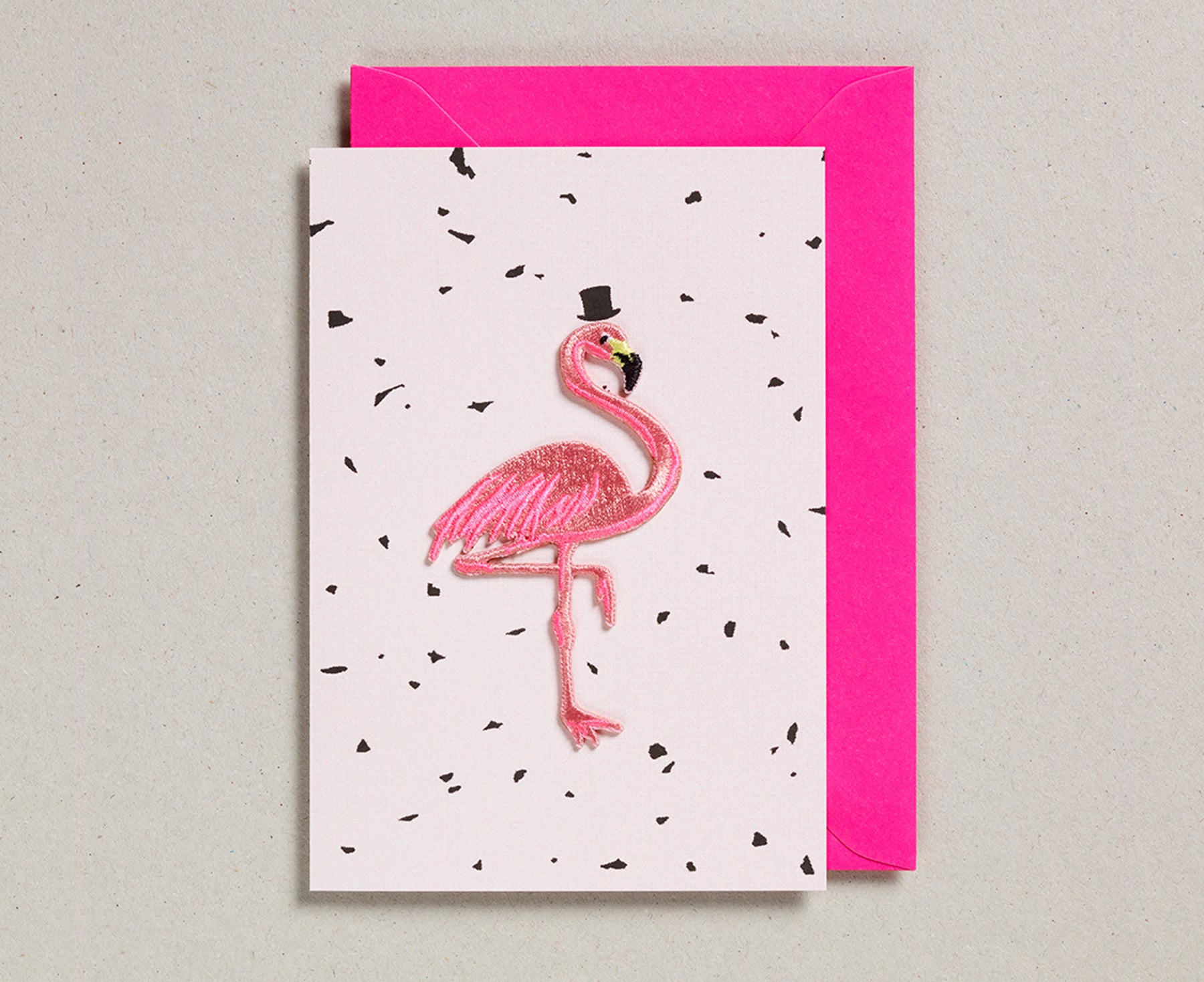 Greeting Card - Flamingo Patch - by Petra Boase