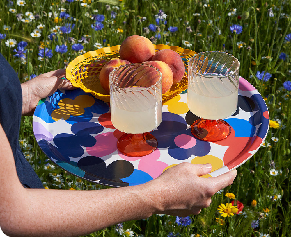 Floral Burst Round Tray by Wrap