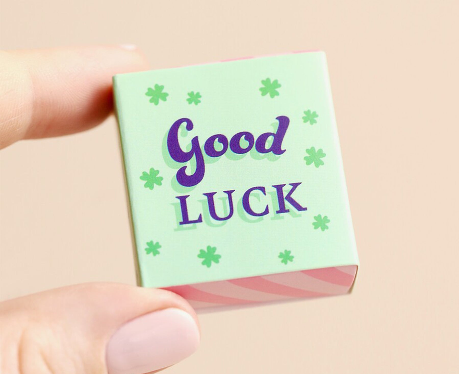 Tiny Ceramic Matchbox Token - Clover - by Lisa Angel