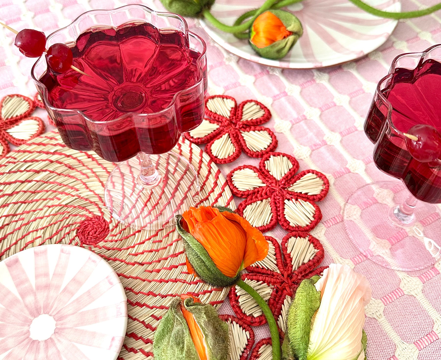 Hopsack Tablecloth in Bazooka by Dove & Donkey