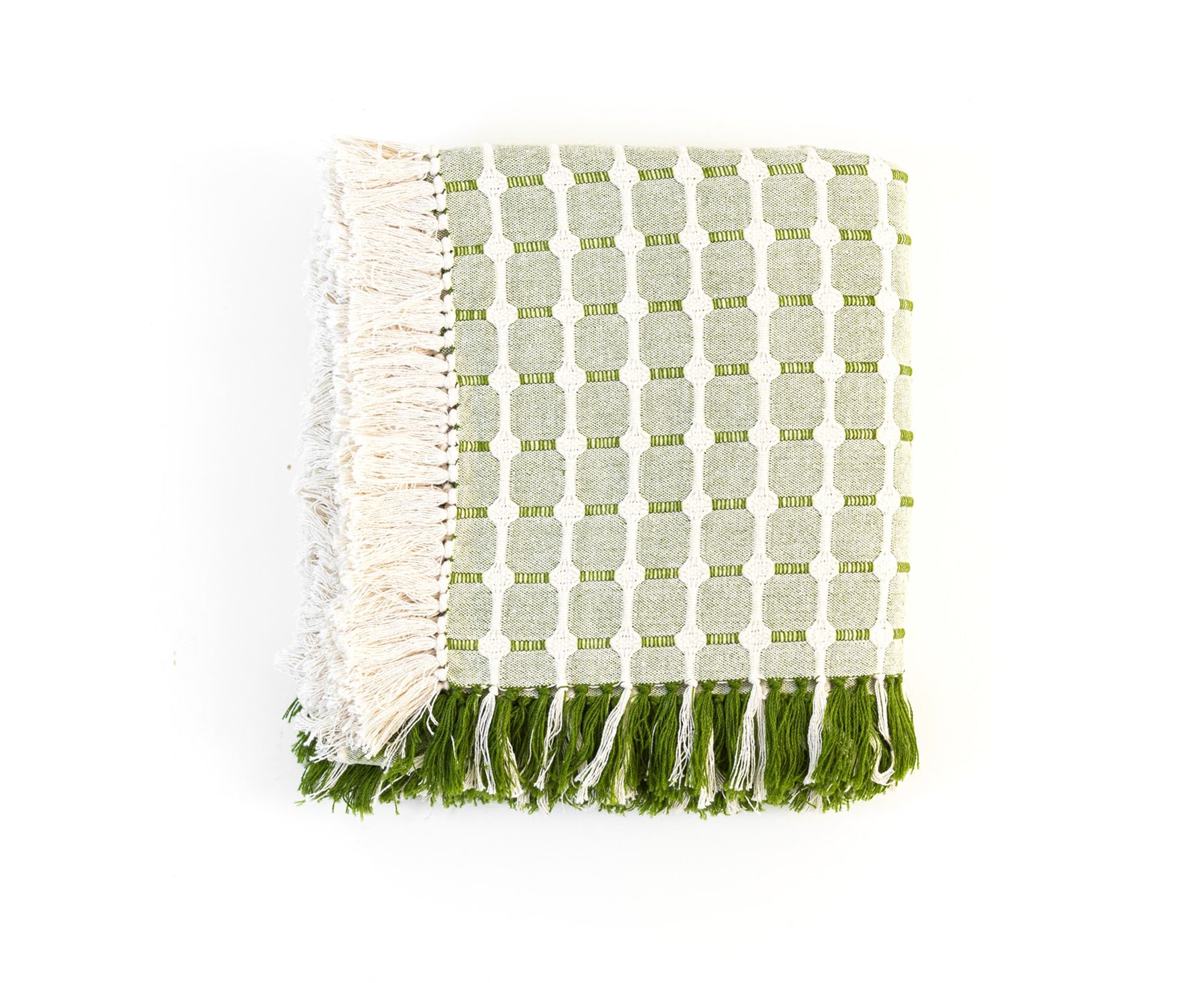 Hopsack Tablecloth in Leaf by Dove & Donkey