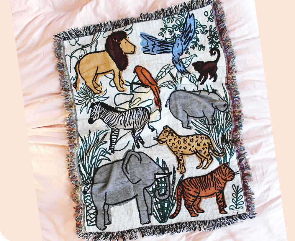 Jungle Mini Tapestry Blanket by Calhoun & Co