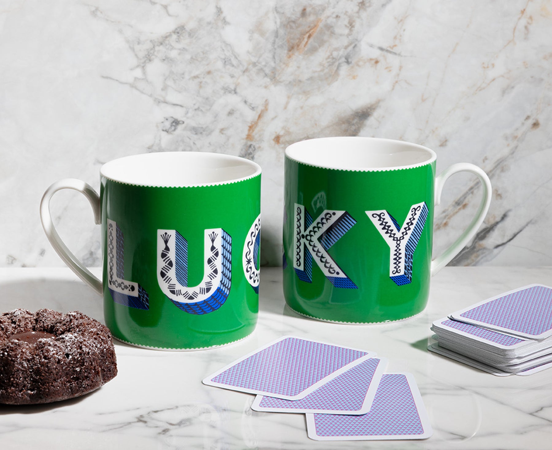 Word Porcelain Mug - Lucky - by Jamida