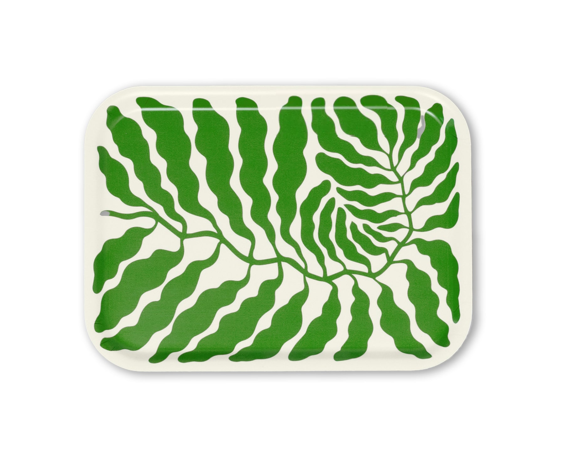 Leaves Small Rectangular Tray in Spring Green by Wrap