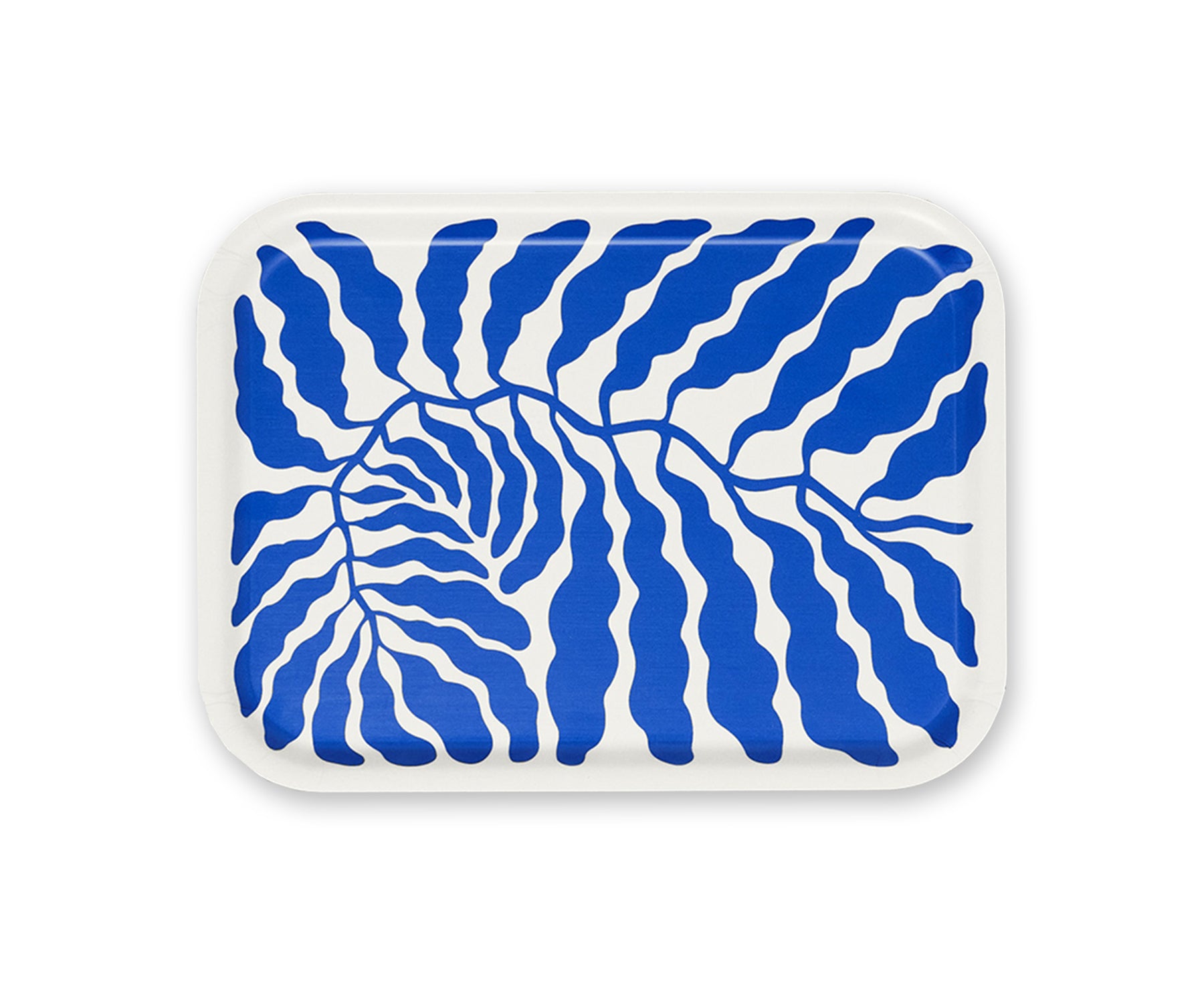Leaves Small Rectangular Tray in Blue by Wrap
