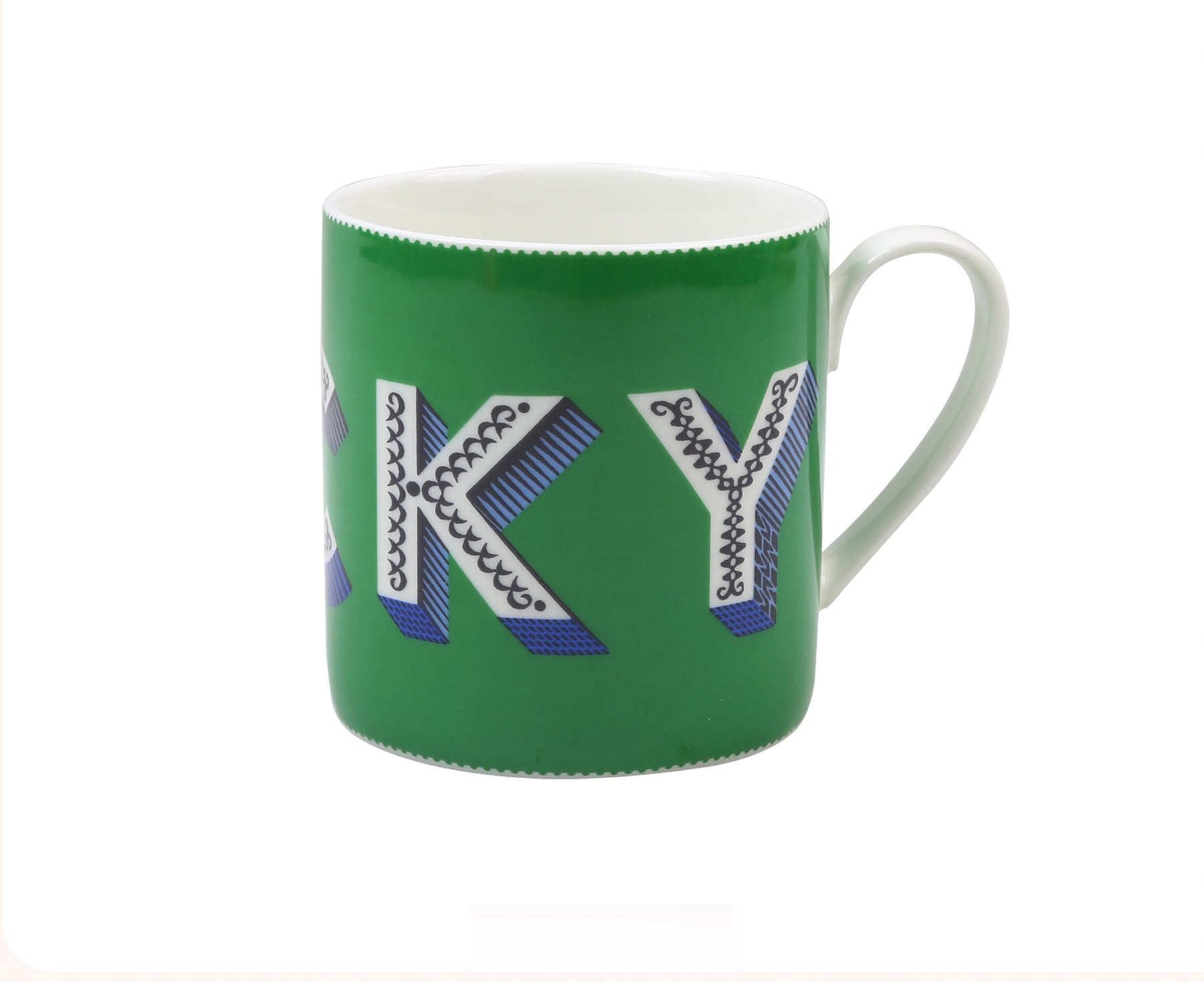 Word Porcelain Mug - Lucky - by Jamida