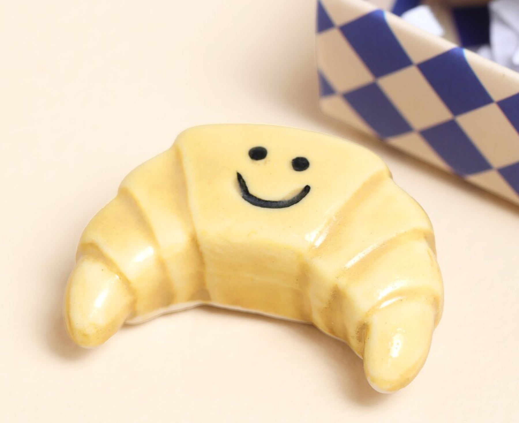 Tiny Ceramic Matchbox Token - Croissant - by Lisa Angel