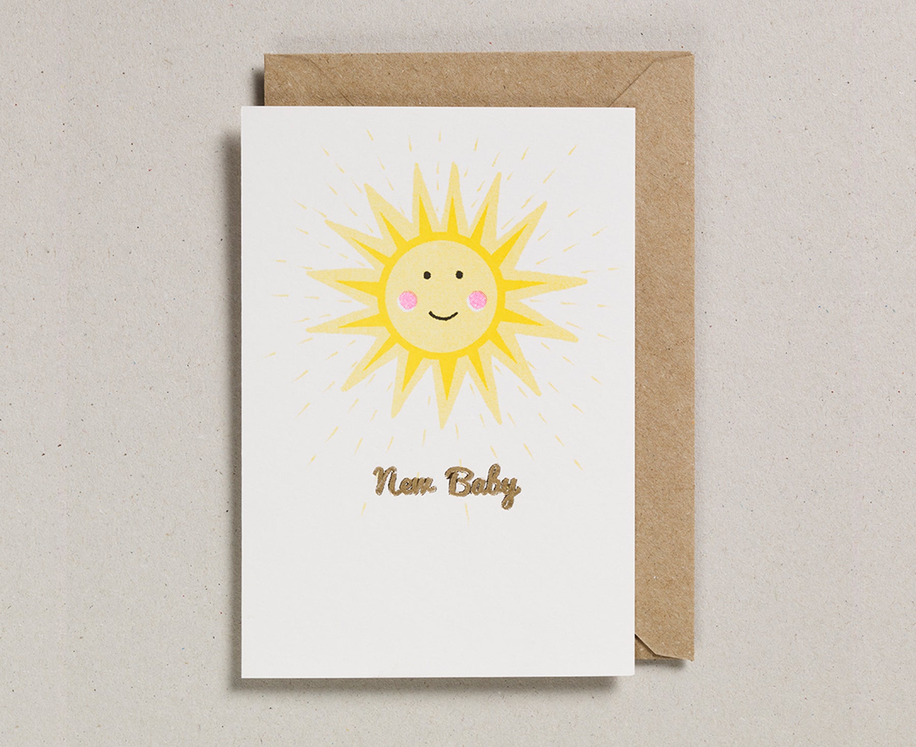 New Baby Card - Cheery Sun - by Petra Boase
