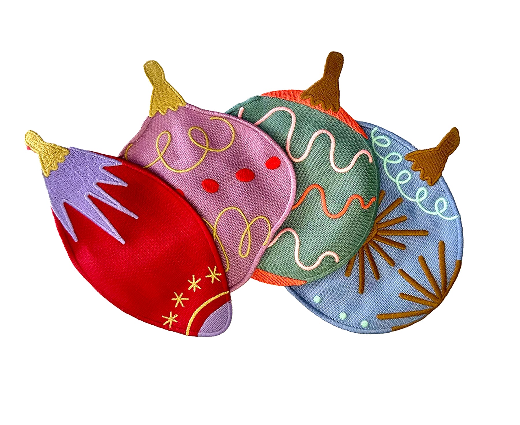 Cocktail Napkin Set - Deck the Halls - by Piecework