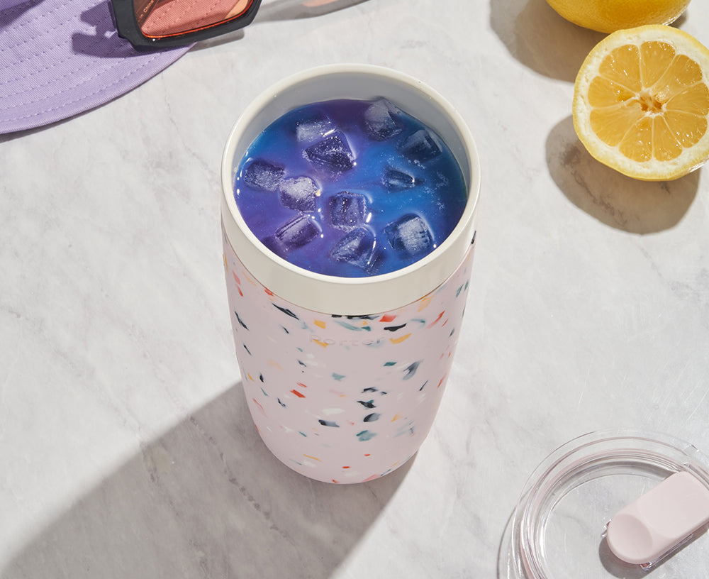 Porter Ceramic Stainless Steel Tall Tumbler in Blush Terrazzo by W&P