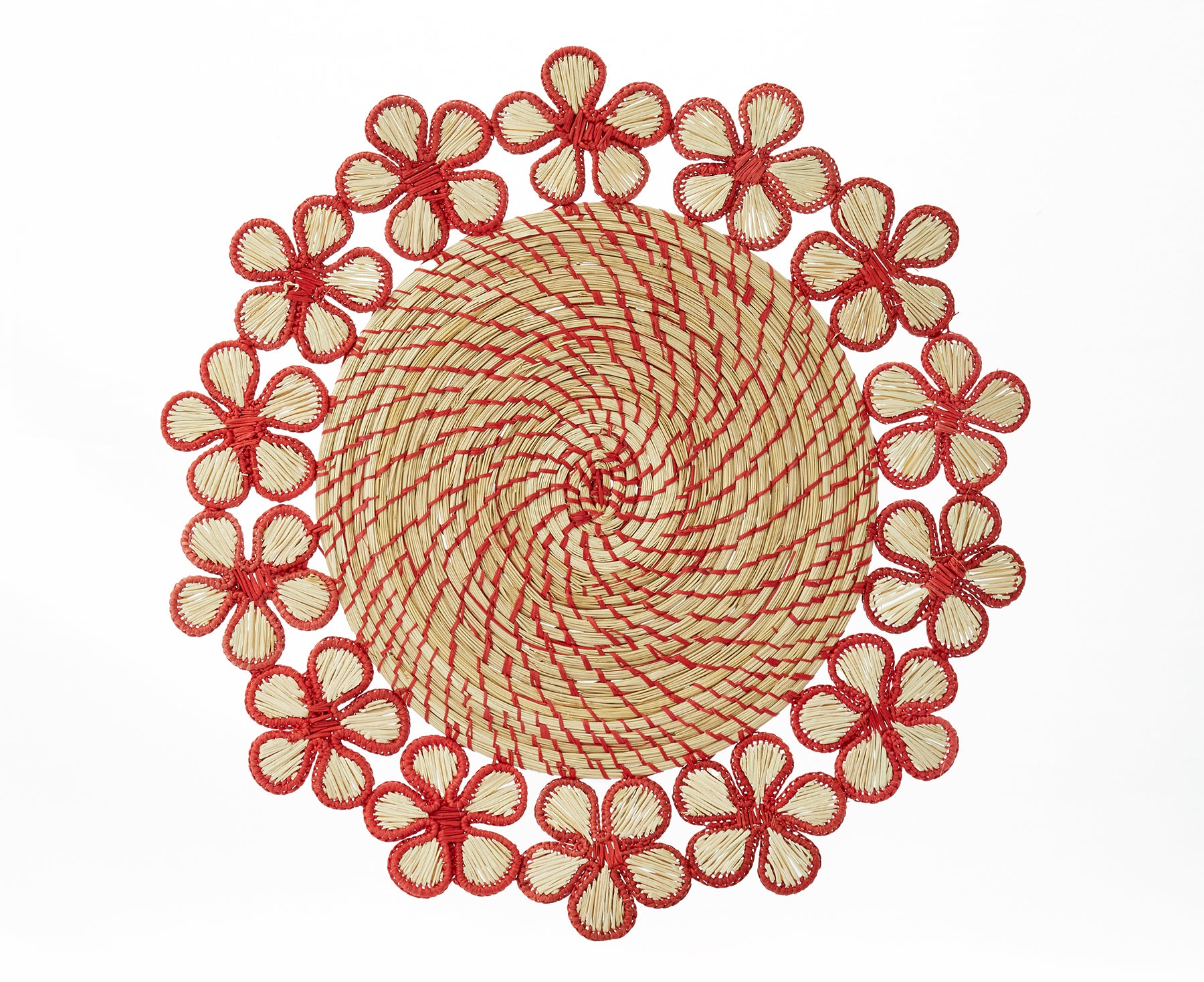 Flowers Spiral Placemat in Red by Coro Cora