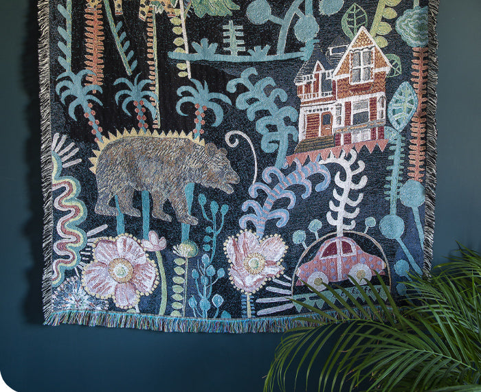 Little Bear Woven Blanket by Lucy Tiffney