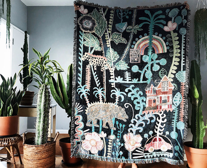 Little Bear Woven Blanket by Lucy Tiffney