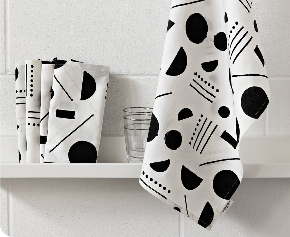 Imprint Napkin Set in Domino by Danica Studio
