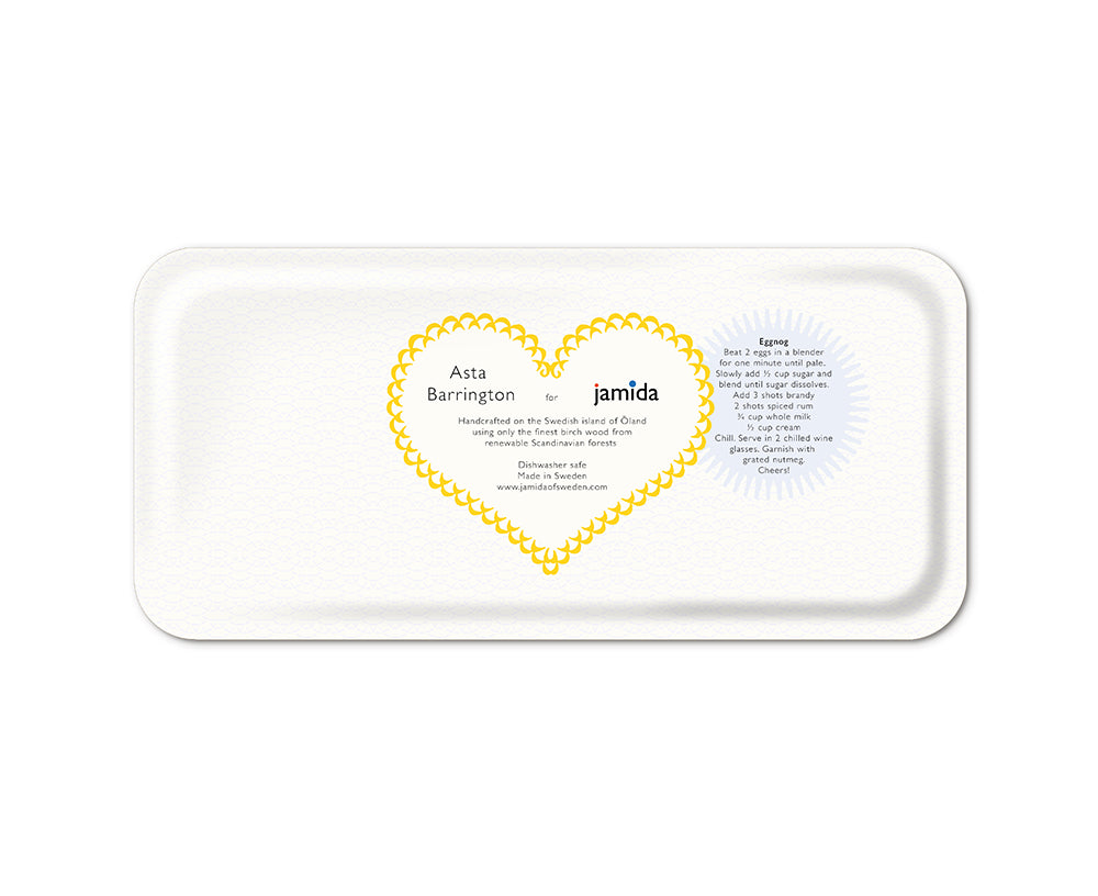 Word Rectangular Tray - Eggnog - by Jamida