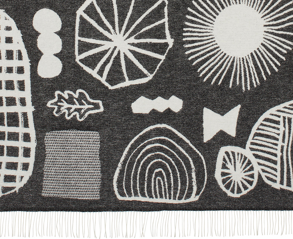 Forager Throw in Black by Donna Wilson