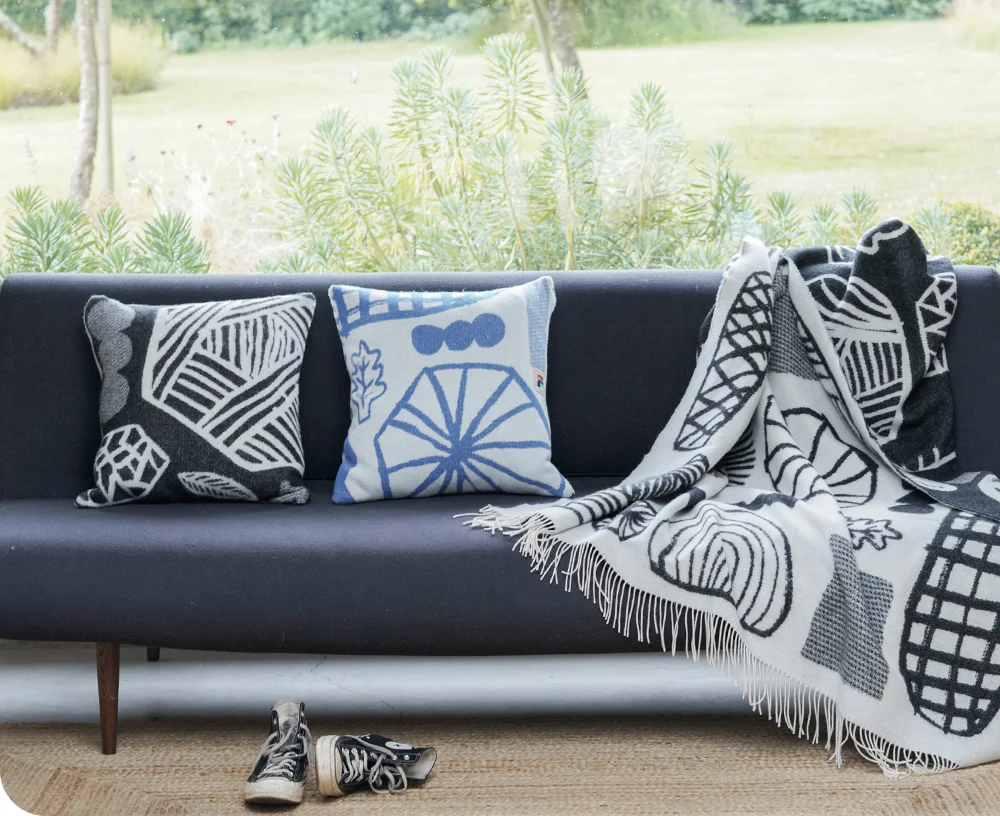 Forager Pillow in Black by Donna Wilson