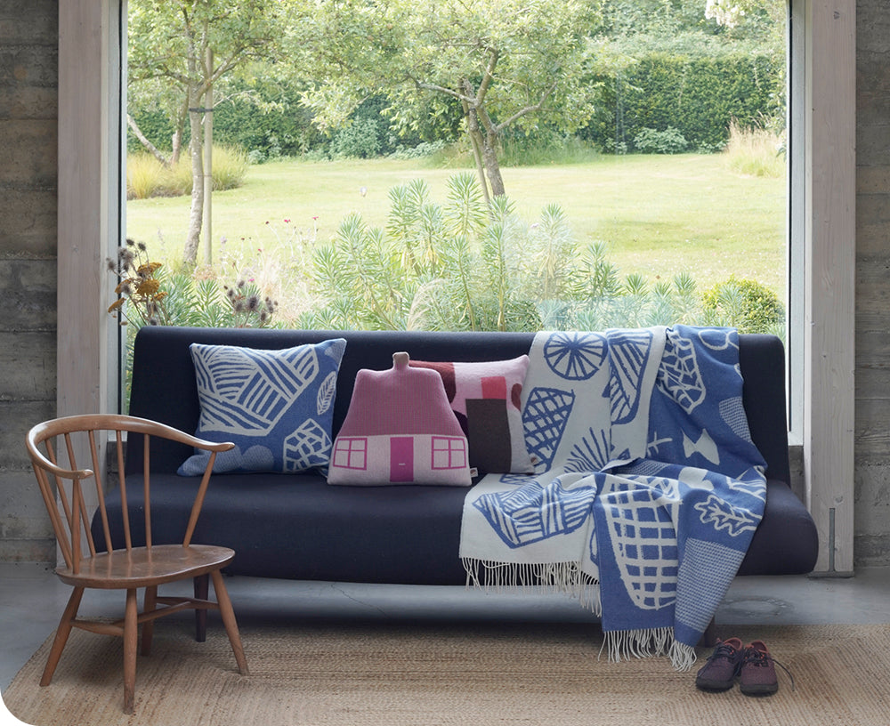 Forager Pillow in Blue by Donna Wilson