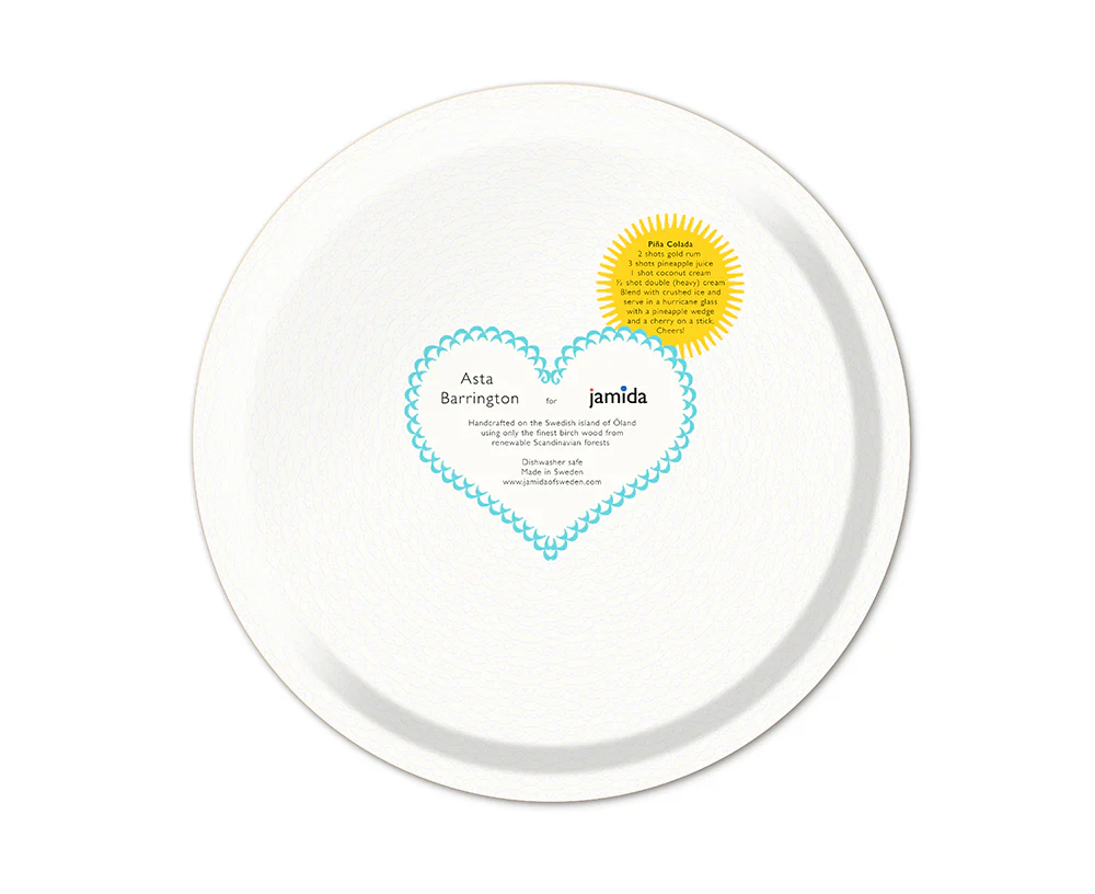 Word Round Tray - Pina Colada - by Jamida