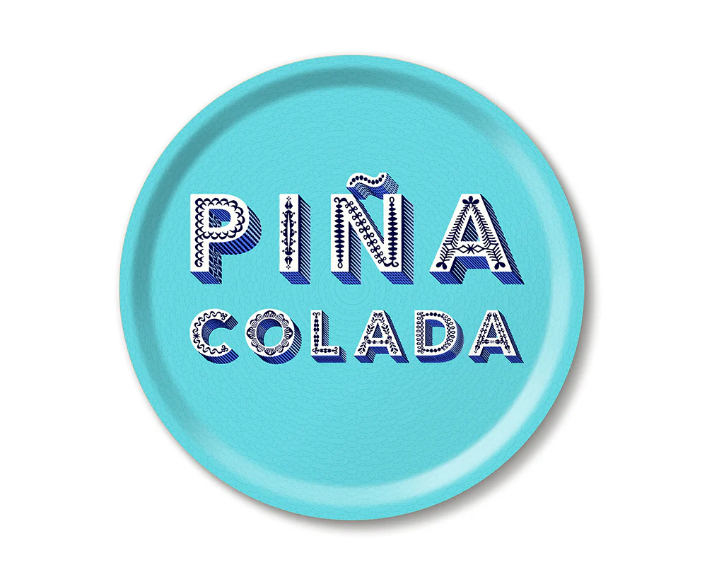 Word Round Tray - Pina Colada - by Jamida