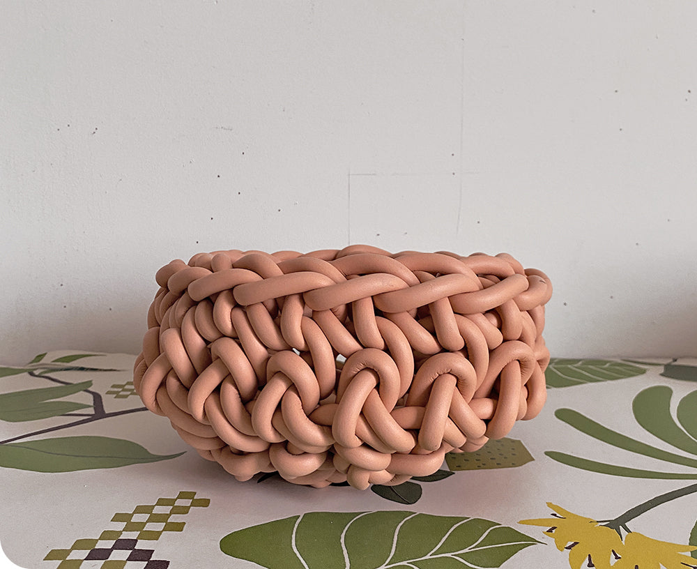 Rubber Crocheted Bowl - Small Blush - by Neo