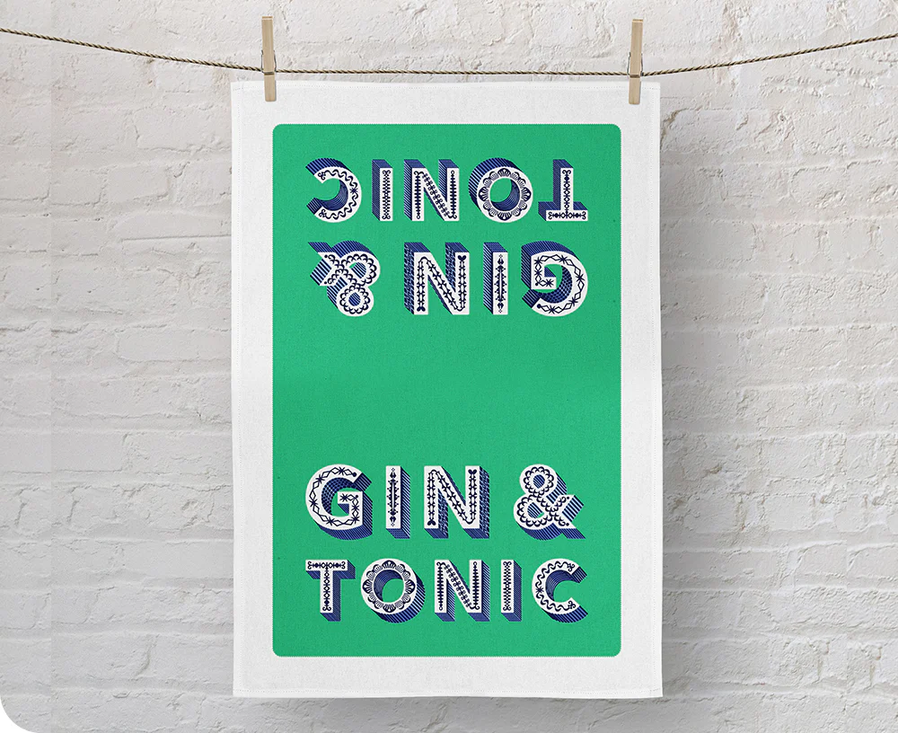 Word Dish Towel - Gin & Tonic - by Jamida