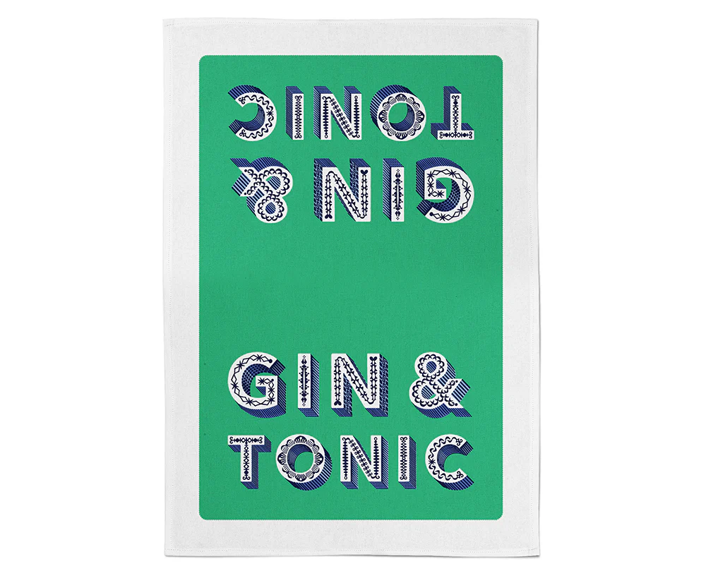 Word Dish Towel - Gin & Tonic - by Jamida