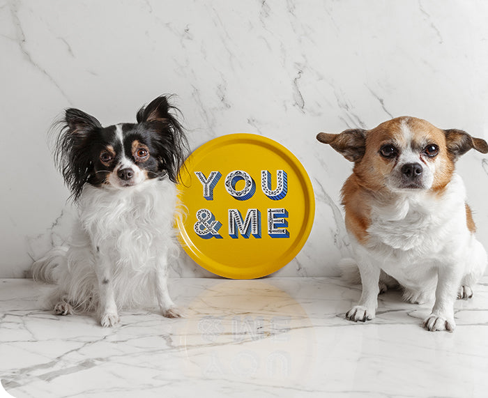 Word Round Tray - You & Me - by Jamida