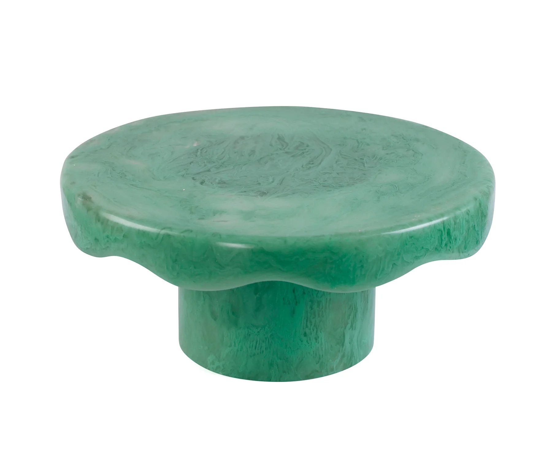 Resin Scalloped Cakestand in Green by Casa Amarosa