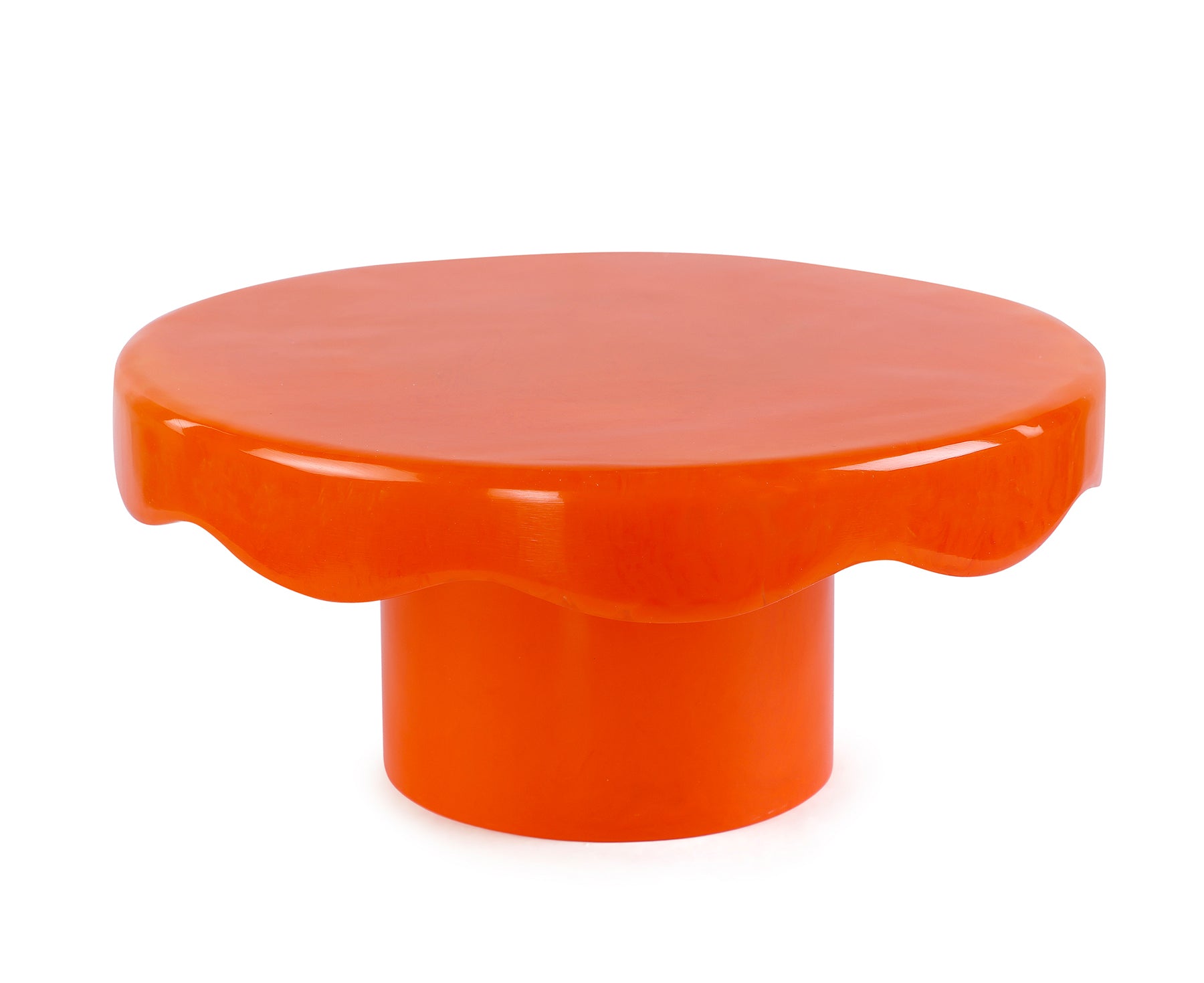 Resin Scalloped Cakestand in Orange by Casa Amarosa