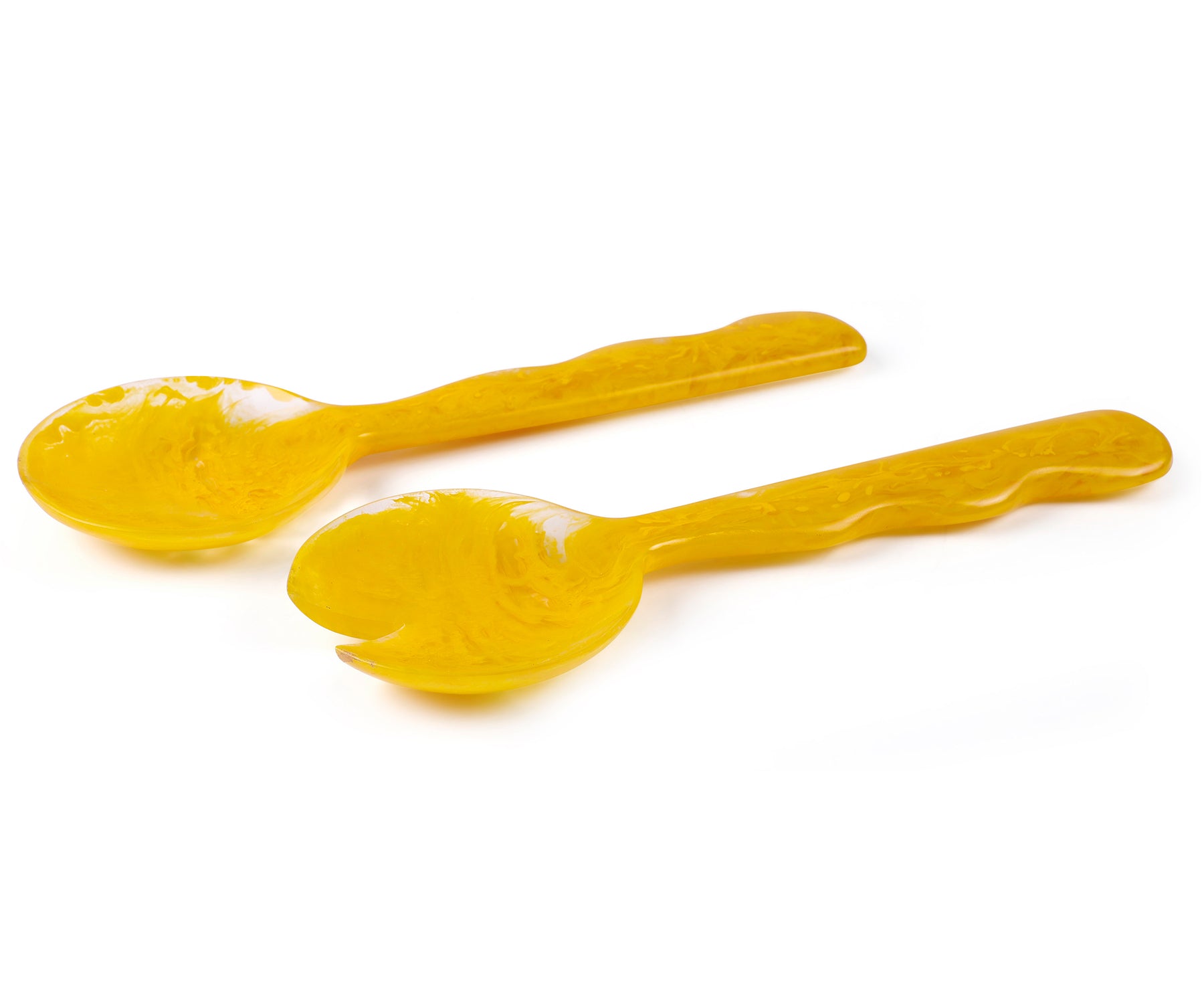 Resin Salad Servers in Yellow by Casa Amarosa