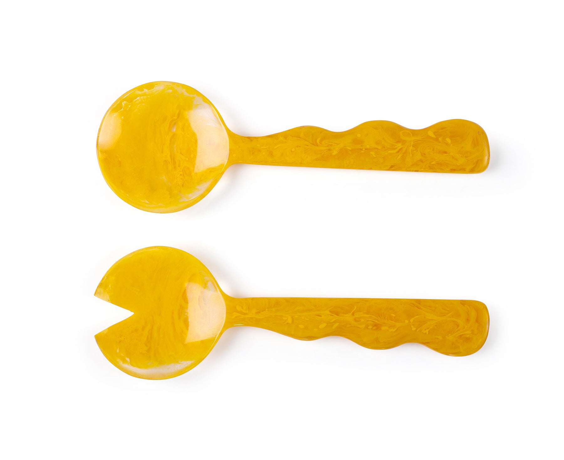 Resin Salad Servers in Yellow by Casa Amarosa
