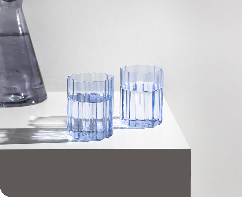 Wave Glass Set in Blue by Fazeek
