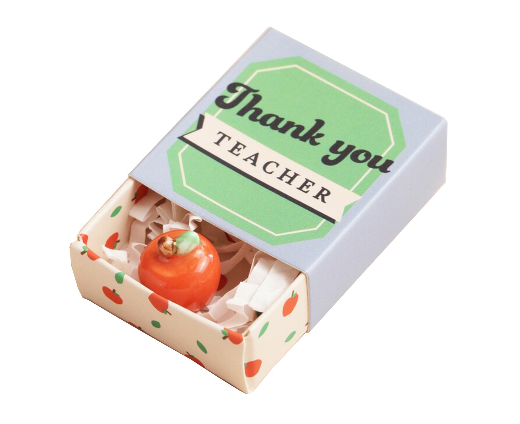 Tiny Ceramic Matchbox Token - Apple - by Lisa Angel