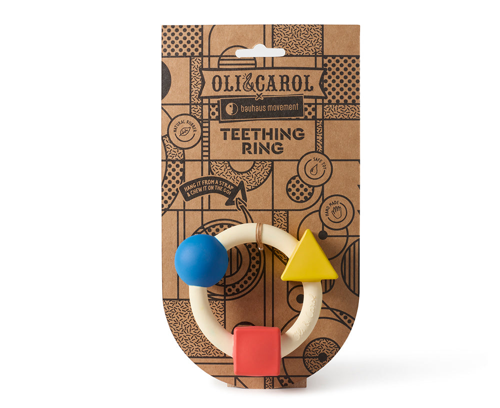 Bauhaus Chewable Toy in Primary Colors by Oli &amp; Carol
