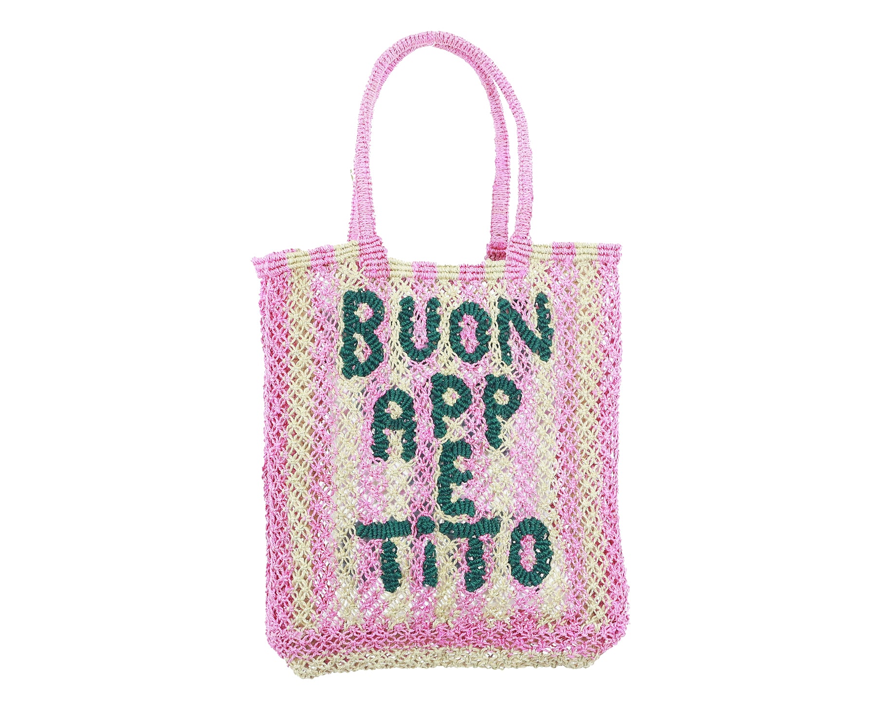 Jute Word Bag - Buon Appetito in Pink - by The Jacksons