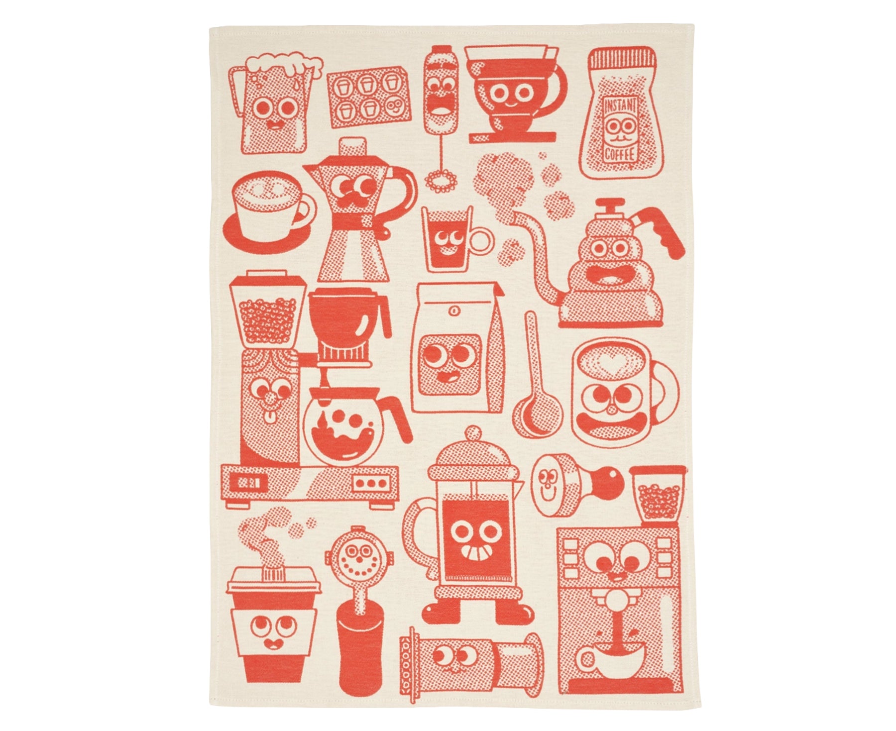 Woven Cotton Dish Towel - Coffee Time - by Wrap