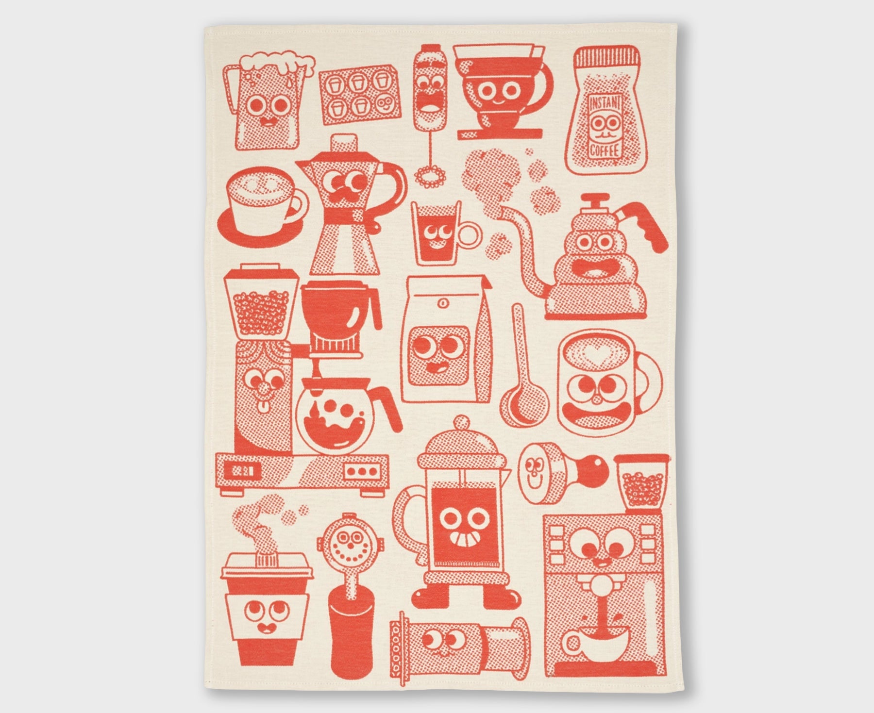 Woven Cotton Dish Towel - Coffee Time - by Wrap