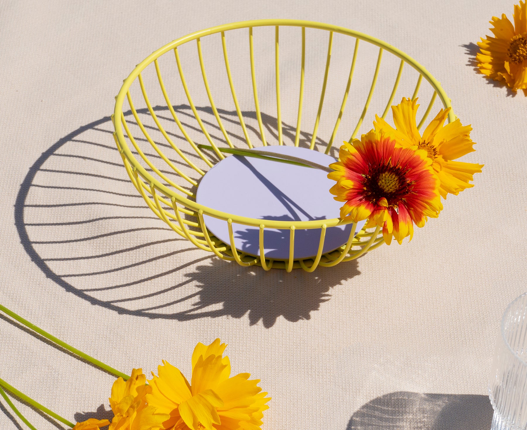 Iris Small Wire Basket in Yellow and Lilac by Octaevo