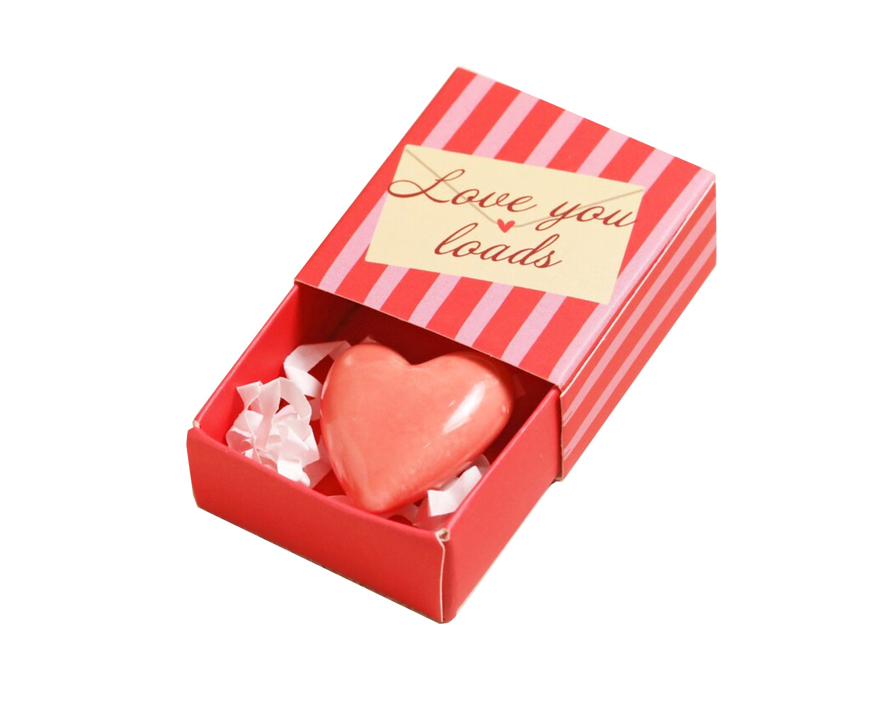 Tiny Ceramic Matchbox Token - Heart - by Lisa Angel