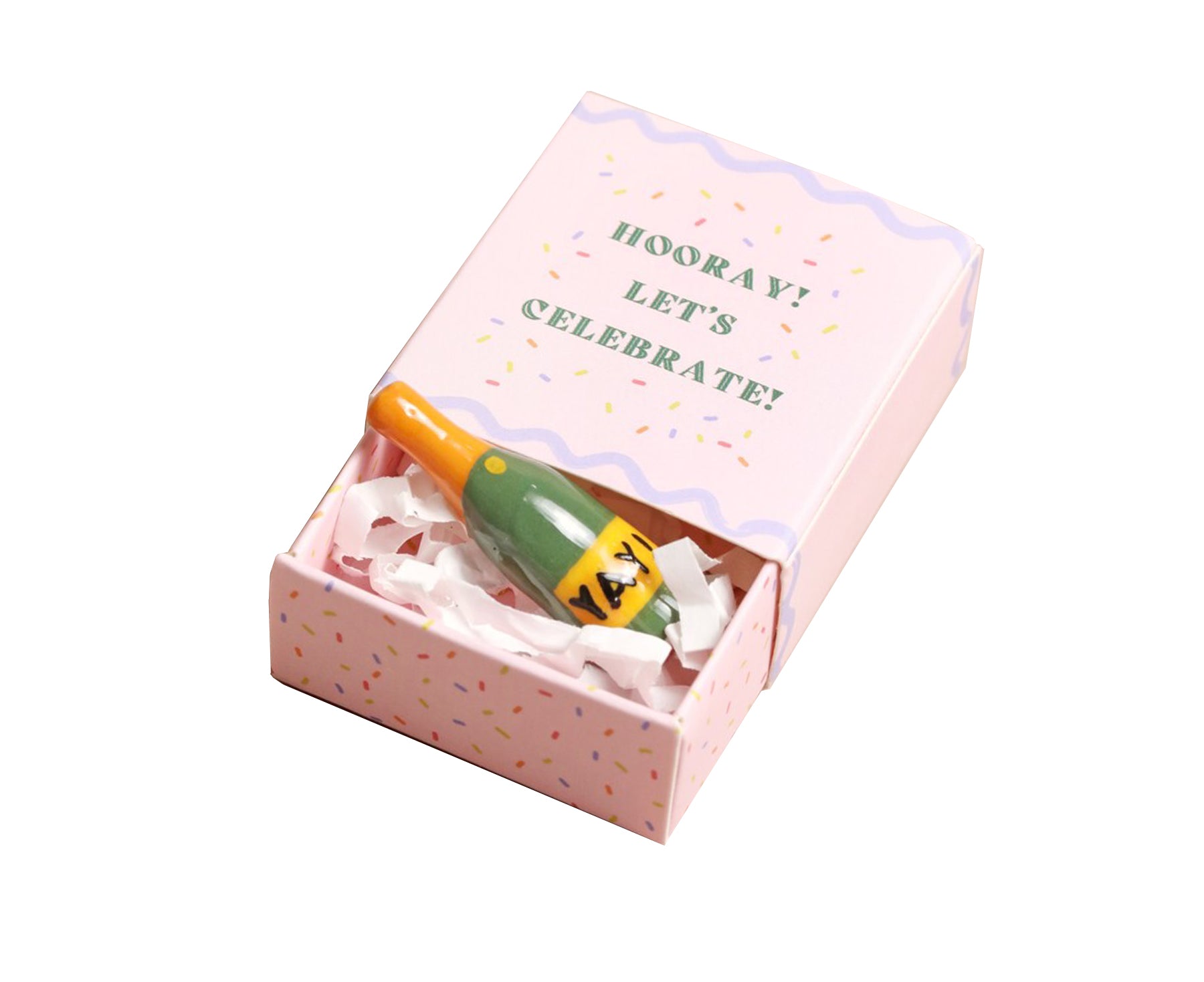Tiny Ceramic Matchbox Token - Champagne - by Lisa Angel