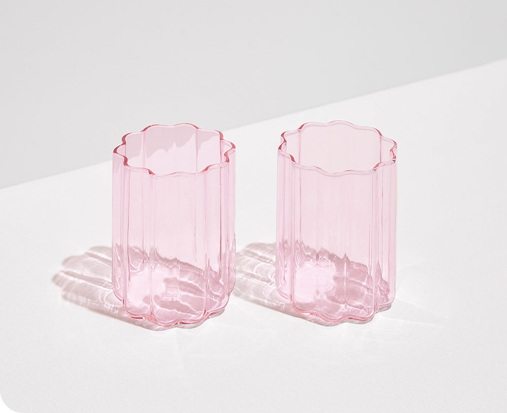 Wave Glass Set in Pink by Fazeek