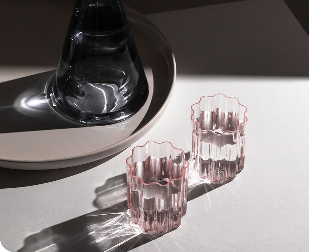Wave Glass Set in Pink by Fazeek