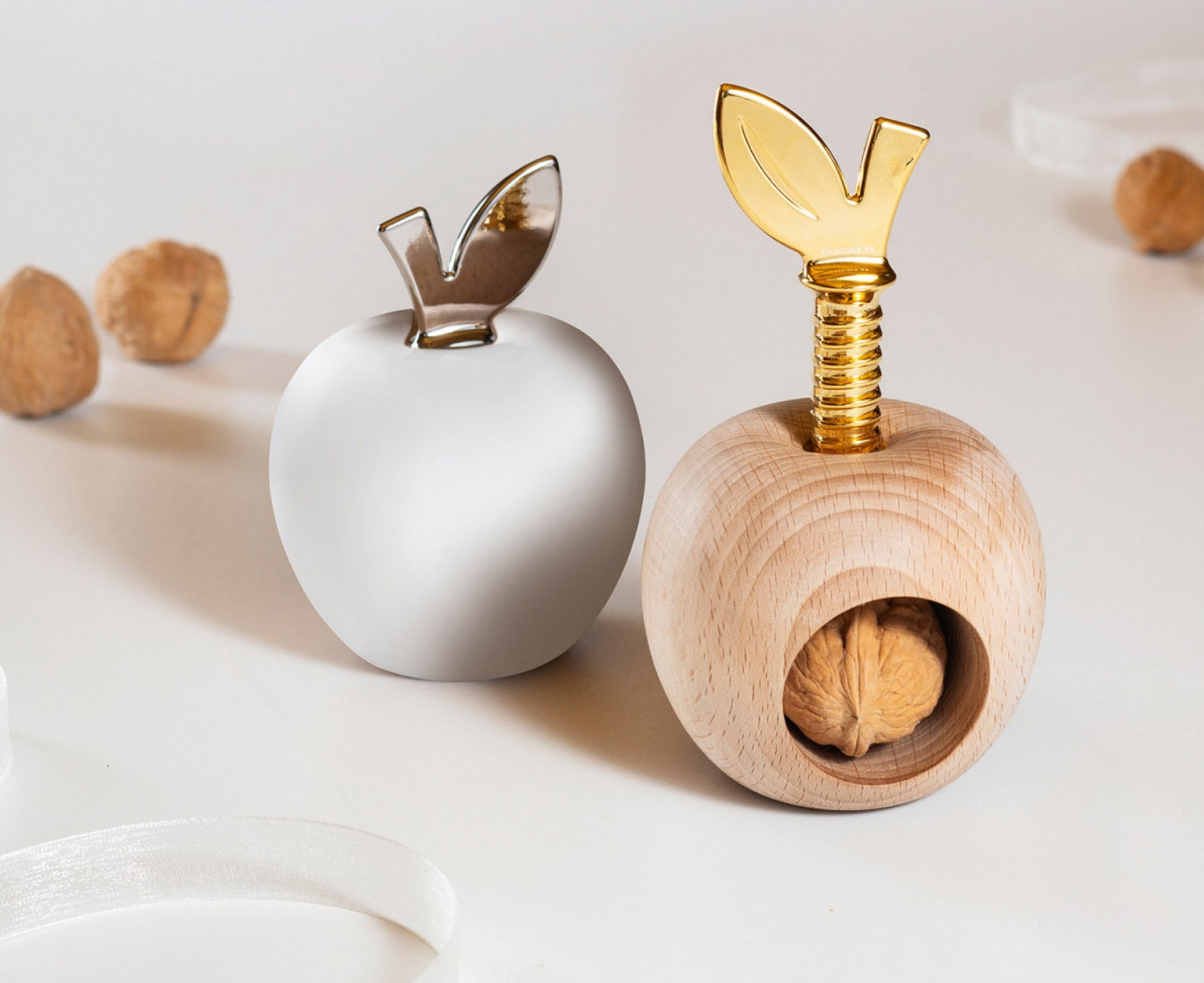 Eden Nutcrackers in white and birch by Casa Bugatti