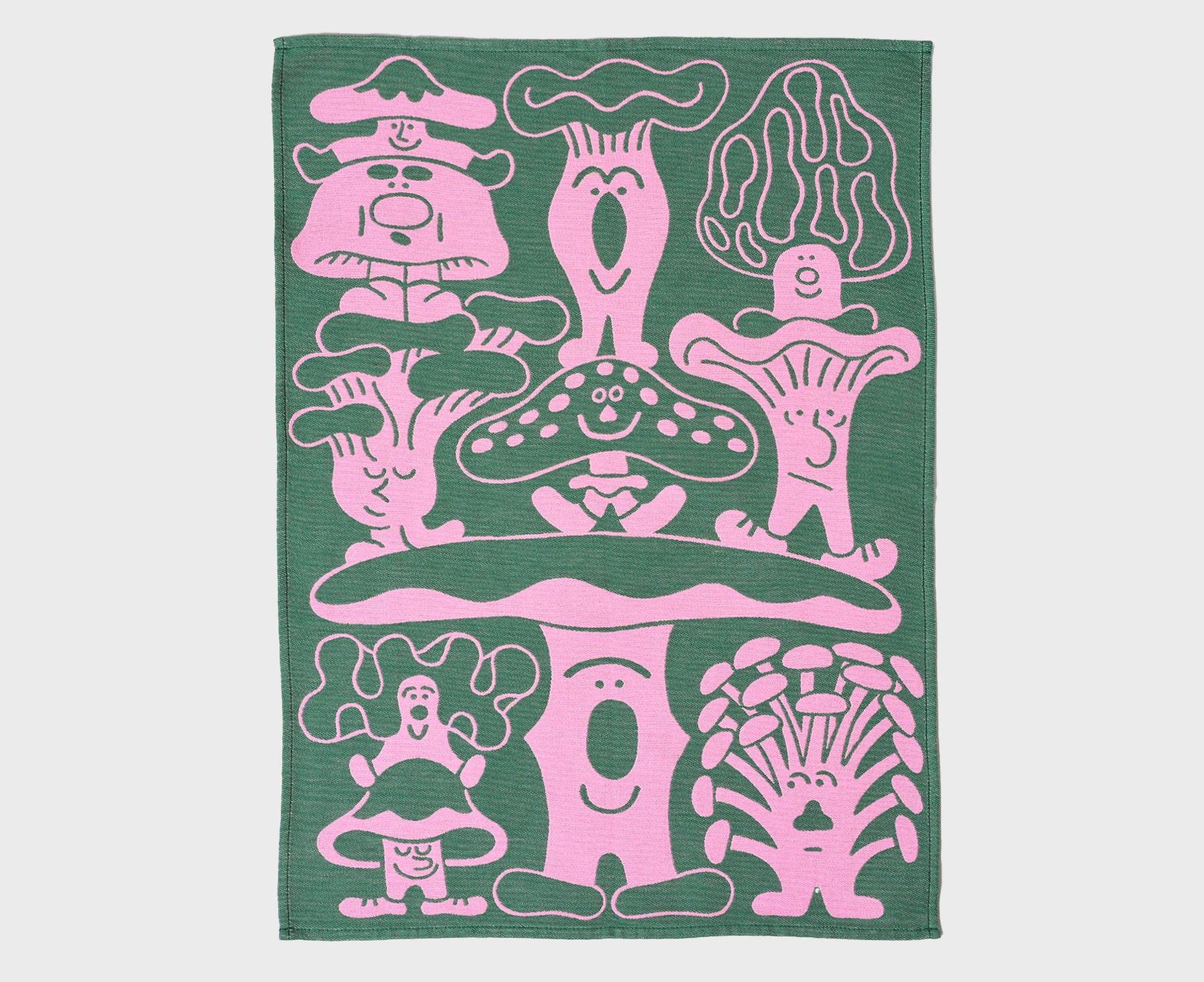 Woven Cotton Dish Towel - Mushrooms - by Wrap