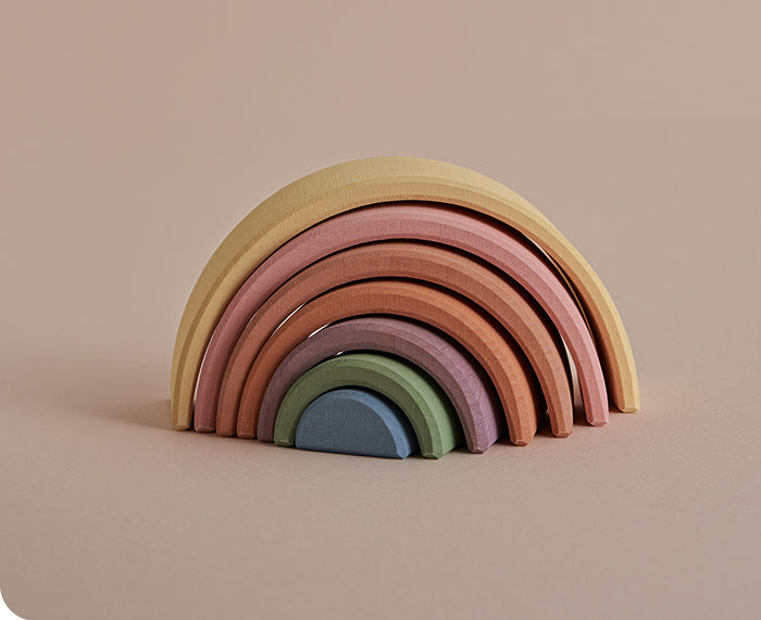 Pastel Earth Rainbow Stacking Toy by Raduga Grez